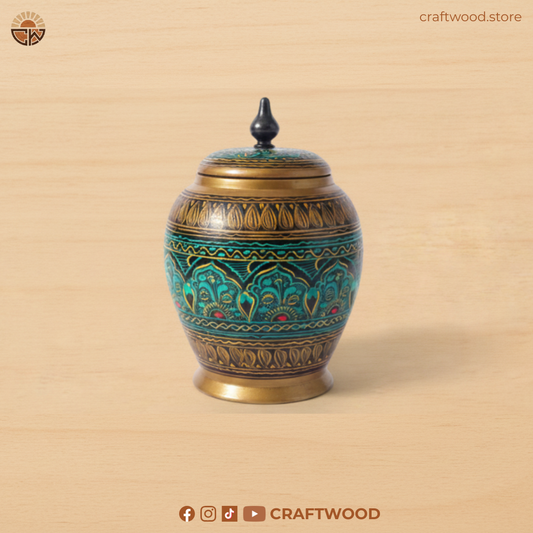 Lacquer Art Candy Jar | Solid Sheesham Wood