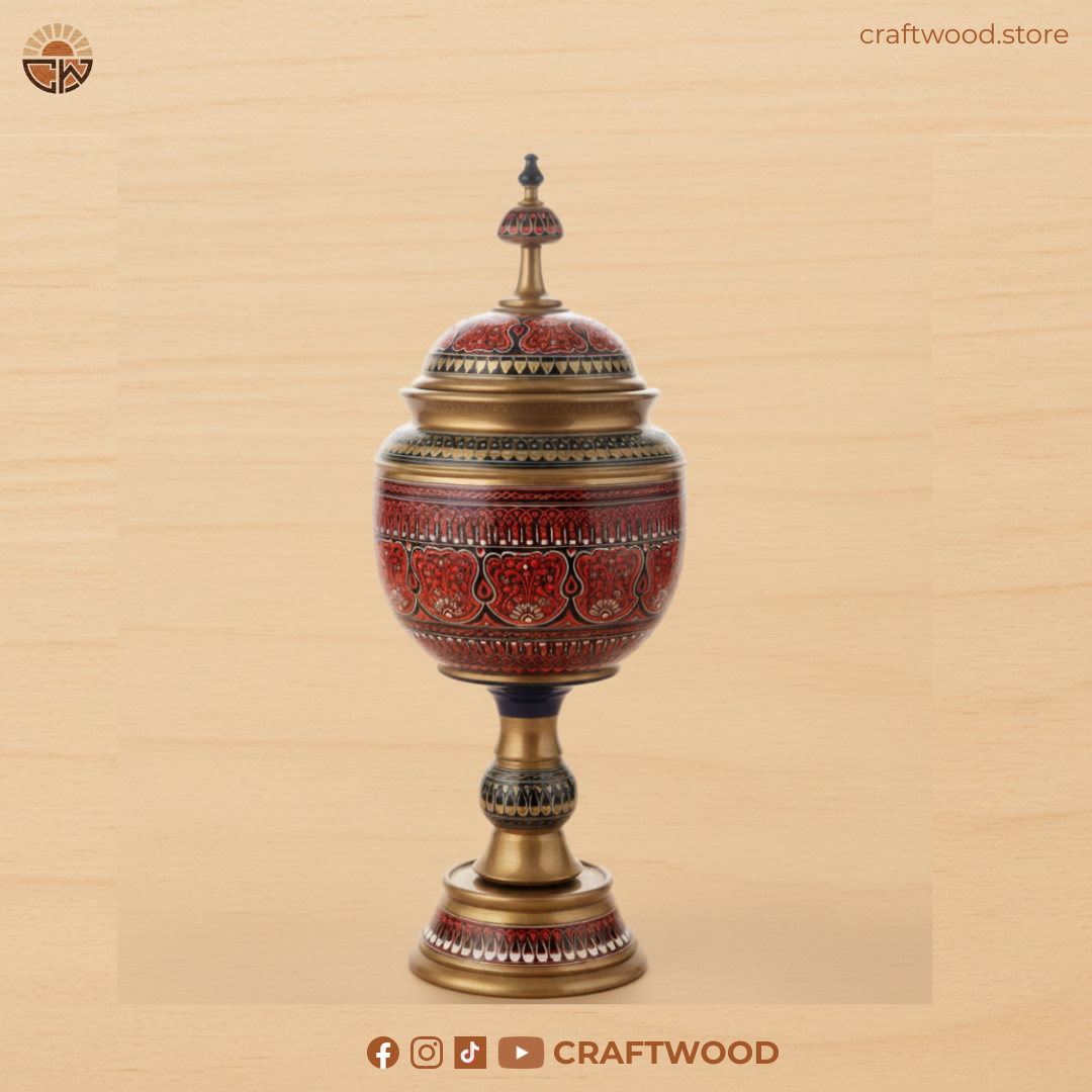 Handcrafted Decorative Candy Jar with Traditional Naqshi Art