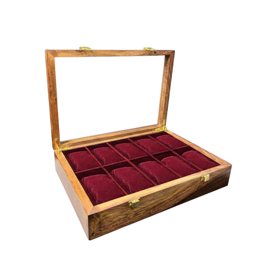 10-Slot Wooden Watch Box – Premium Handcrafted Organizer