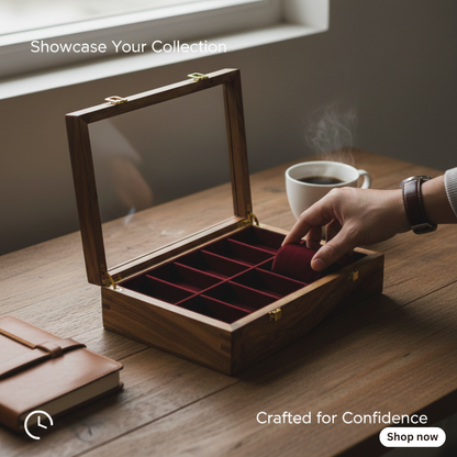 10-Slot Wooden Watch Box – Premium Handcrafted Organizer