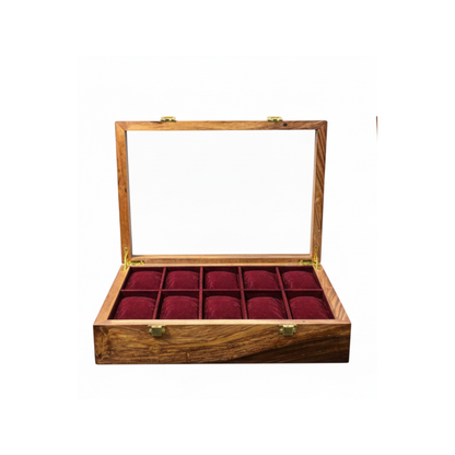 10-Slot Wooden Watch Box – Premium Handcrafted Organizer