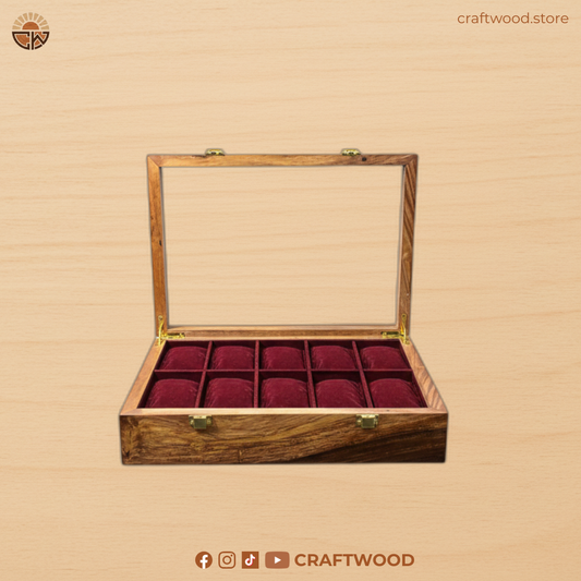10-Slot Wooden Watch Box – Premium Handcrafted Organizer