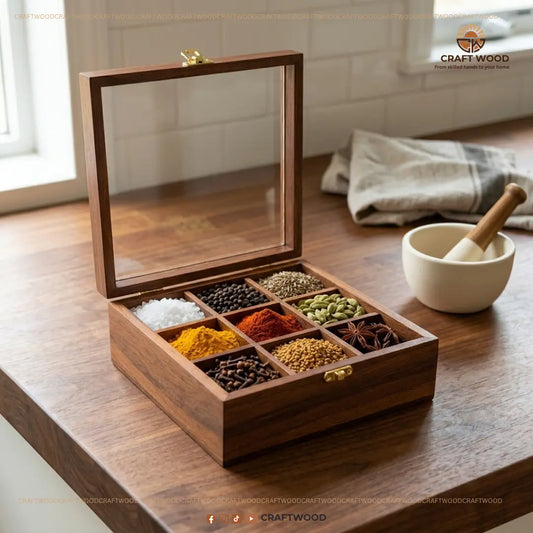 Deal 03 (Masala Box + Hotpot + Chakla Belana) – 3 in 1 Kitchen Combo CRAFT WOOD