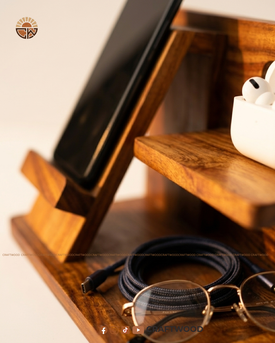 Handcrafted Wooden Mobile Stand & Organizer || CRAFT WOOD CRAFT WOOD