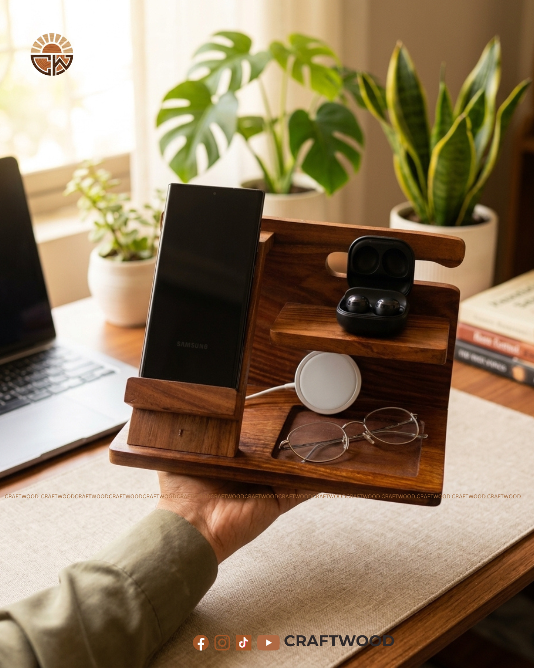 Handcrafted Wooden Mobile Stand & Organizer || CRAFT WOOD CRAFT WOOD