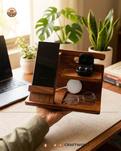 Handcrafted Wooden Mobile Stand & Organizer || CRAFT WOOD CRAFT WOOD