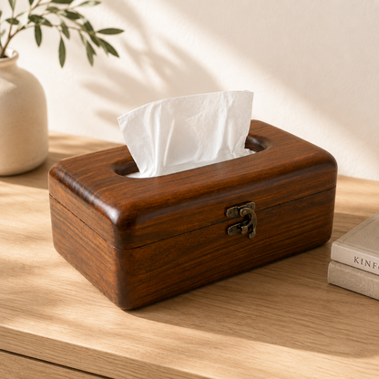 Handcrafted Sheesham Wood Tissue Box | Premium Decor CRAFT WOOD