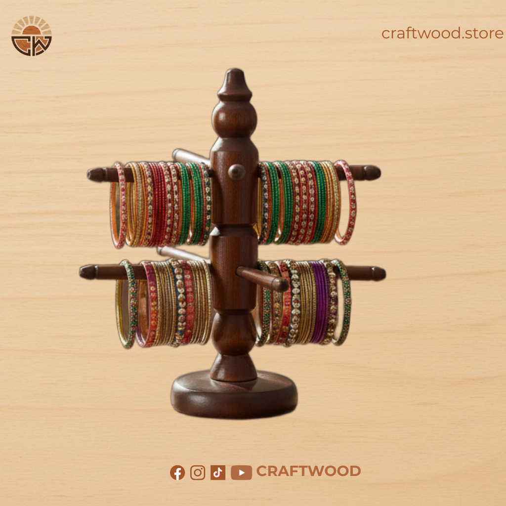 Handmade Wooden Bangle Stand – Bracelet Holder & Organizer