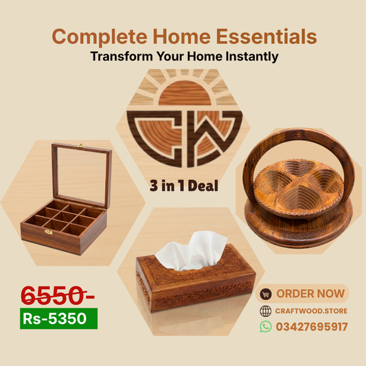 Deal-1 (Masala Box & Dry Fruit Tokri with Tissue box)