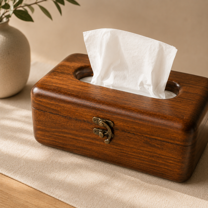 Handcrafted Sheesham Wood Tissue Box | Premium Decor CRAFT WOOD