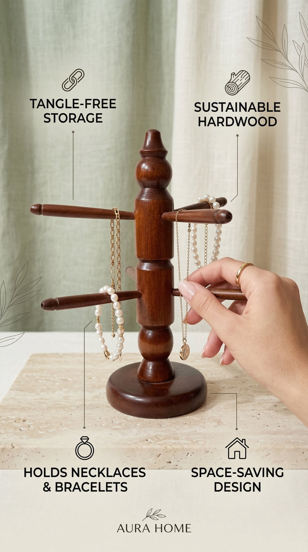 Handmade Wooden Bangle Stand – Bracelet Holder & Organizer