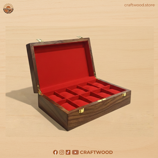 Handcrafted Wooden Watch Box 10 slots