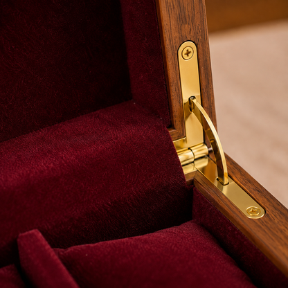 Solid Sheesham Wood Watch Box – 5 Slot Wooden Top & Gold Hinges CRAFT WOOD