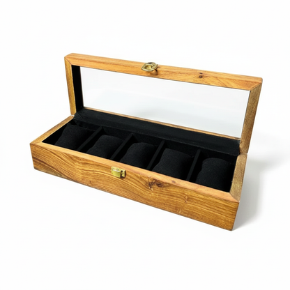 5-Slot Handcrafted Wooden Watch Box