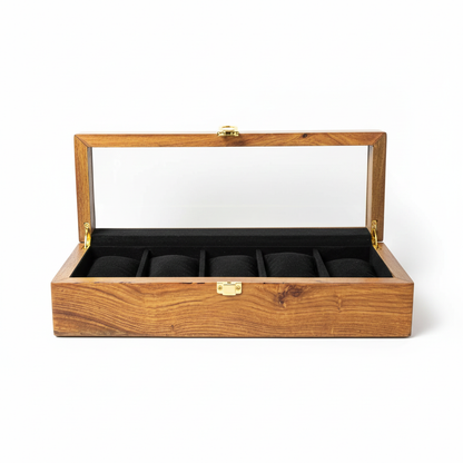 5-Slot Handcrafted Wooden Watch Box